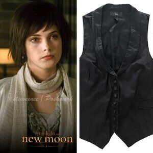 H&M Black Collar Vest Waistcoat ASO Alice Cullen